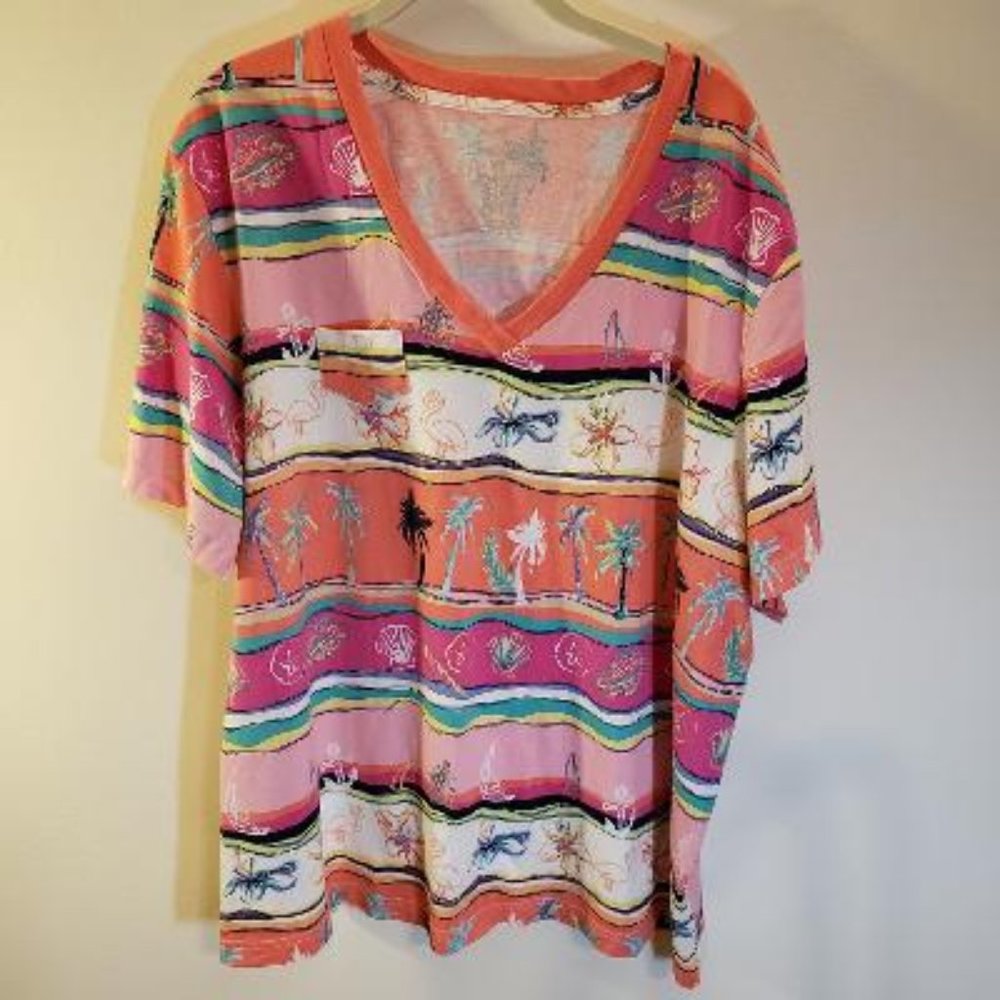 Sun Bay V-neck short sleeve Tee 3X